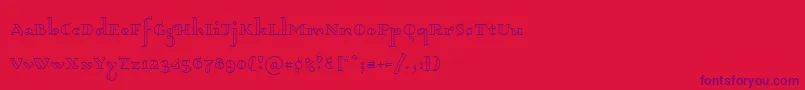 Dagerotypos 0003-fontti – violetit fontit punaisella taustalla