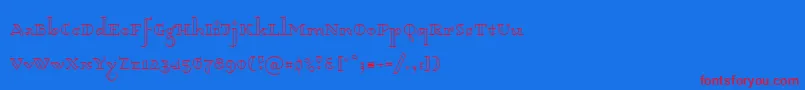 Dagerotypos 0003 Font – Red Fonts on Blue Background