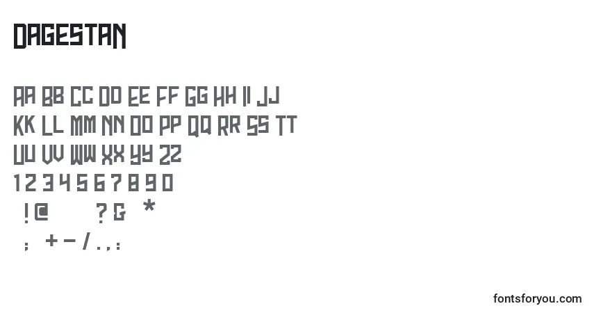 A fonte DagestaN  – alfabeto, números, caracteres especiais