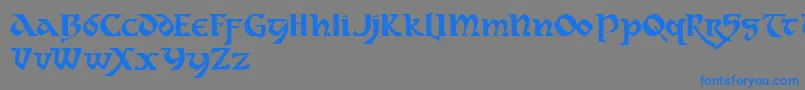 フォントdahaut   – 灰色の背景に青い文字