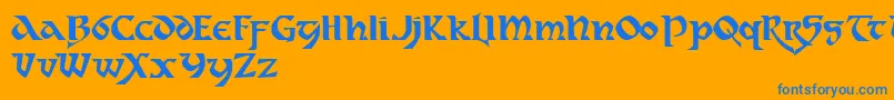 dahaut   Font – Blue Fonts on Orange Background