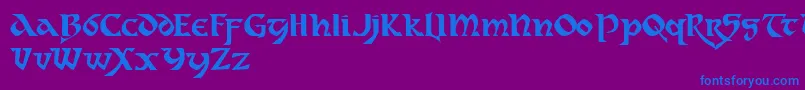 フォントdahaut   – 紫色の背景に青い文字