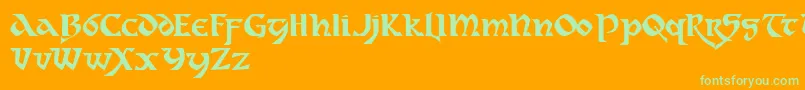 dahaut   Font – Green Fonts on Orange Background