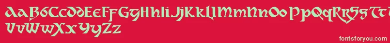 フォントdahaut   – 赤い背景に緑の文字