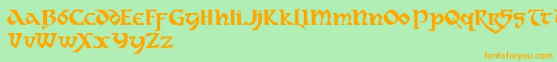 dahaut   Font – Orange Fonts on Green Background