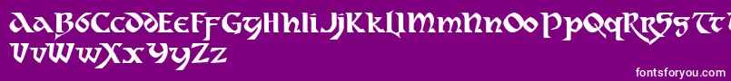 Czcionka dahaut   – białe czcionki na fioletowym tle