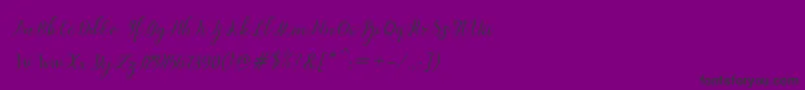 dahlia script Italic Font – Black Fonts on Purple Background