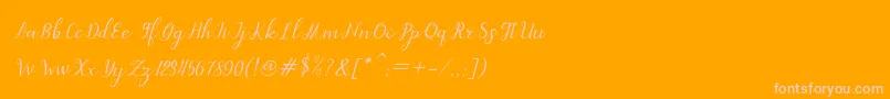 dahlia script Italic Font – Pink Fonts on Orange Background