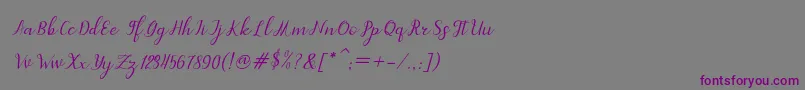 dahlia script Italic Font – Purple Fonts on Gray Background