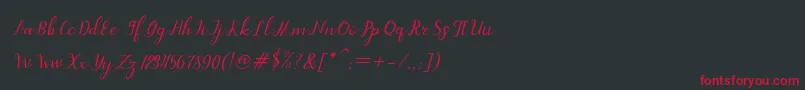 dahlia script Italic Font – Red Fonts on Black Background