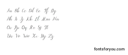 Schriftart Dahlia script Italic