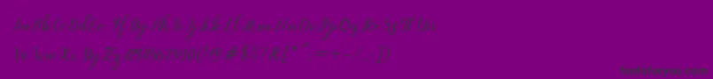dahlia script Italic-fontti – mustat fontit violetilla taustalla