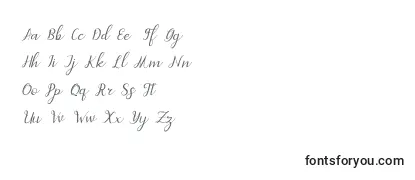 Überblick über die Schriftart Dahlia script Italic