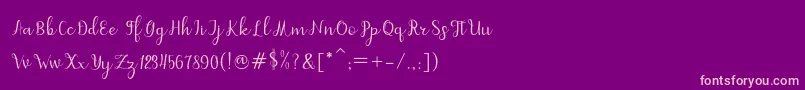 dahlia script Font – Pink Fonts on Purple Background