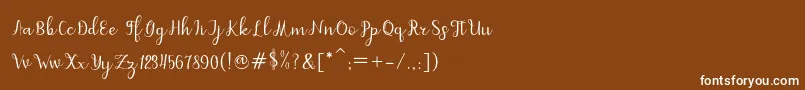 dahlia script Font – White Fonts on Brown Background