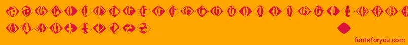 フォントJohannesgdiamonds – オレンジの背景に赤い文字