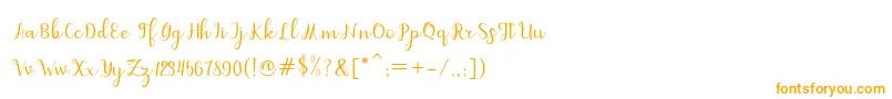 Fonte dahlia script – fontes laranjas em um fundo branco