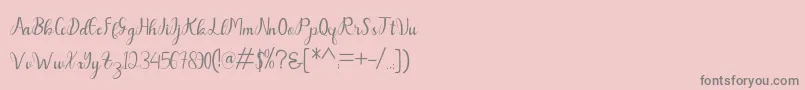Dahlia Font – Gray Fonts on Pink Background