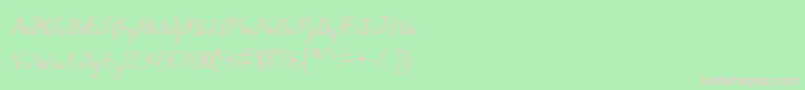 フォントDahlia – 緑の背景にピンクのフォント