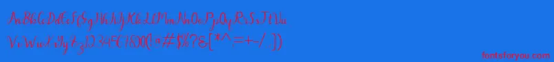 Dahlia Font – Red Fonts on Blue Background