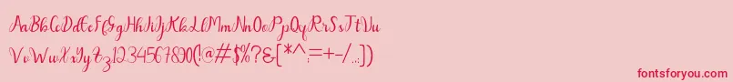 Dahlia Font – Red Fonts on Pink Background