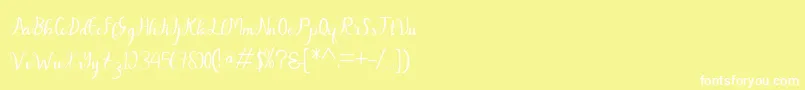 フォントDahlia – 黄色い背景に白い文字