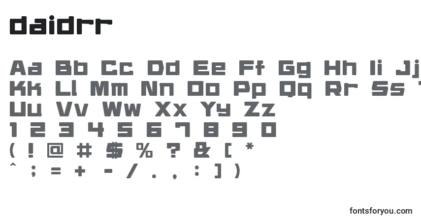 A fonte Daidrr   (124423) – alfabeto, números, caracteres especiais