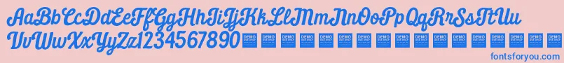 Daily Grind   Demo Font – Blue Fonts on Pink Background