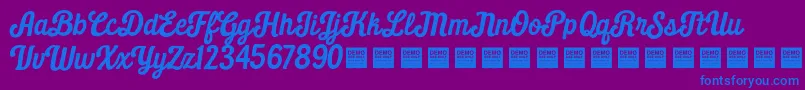 Daily Grind   Demo Font – Blue Fonts on Purple Background