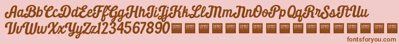 Daily Grind   Demo Font – Brown Fonts on Pink Background