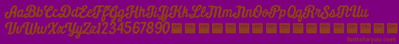 Daily Grind   Demo-Schriftart – Braune Schriften auf violettem Hintergrund