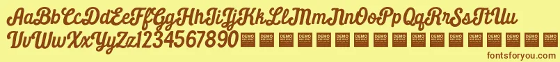 Daily Grind   Demo Font – Brown Fonts on Yellow Background