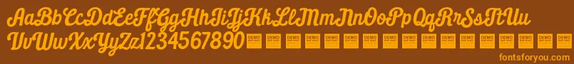 Daily Grind   Demo Font – Orange Fonts on Brown Background