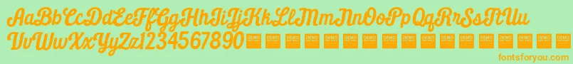 Daily Grind   Demo Font – Orange Fonts on Green Background