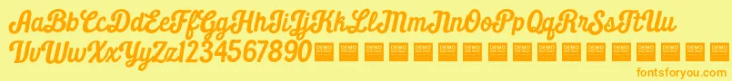 Daily Grind   Demo Font – Orange Fonts on Yellow Background