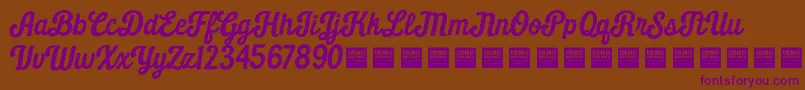 Daily Grind   Demo Font – Purple Fonts on Brown Background