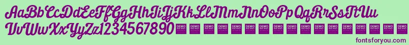 Daily Grind   Demo Font – Purple Fonts on Green Background