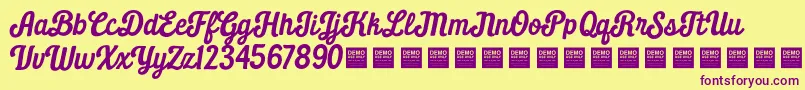 Daily Grind   Demo Font – Purple Fonts on Yellow Background