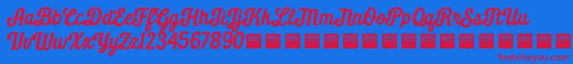 Daily Grind   Demo Font – Red Fonts on Blue Background