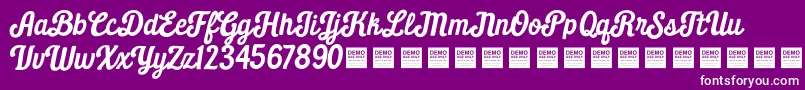 Czcionka Daily Grind   Demo – białe czcionki na fioletowym tle