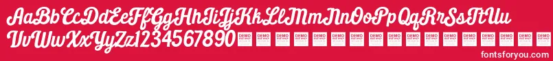 Daily Grind   Demo Font – White Fonts on Red Background