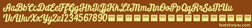 Daily Grind   Demo Font – Yellow Fonts on Brown Background