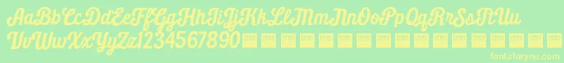 Daily Grind   Demo-Schriftart – Gelbe Schriften auf grünem Hintergrund