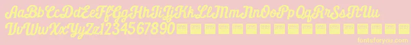 Daily Grind   Demo-Schriftart – Gelbe Schriften auf rosa Hintergrund