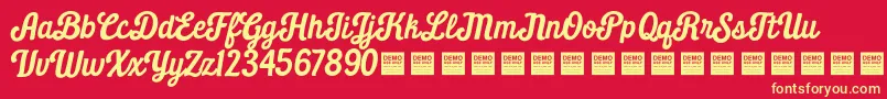 フォントDaily Grind   Demo – 黄色の文字、赤い背景