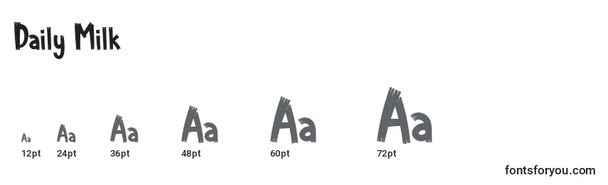 Daily Milk Font Sizes