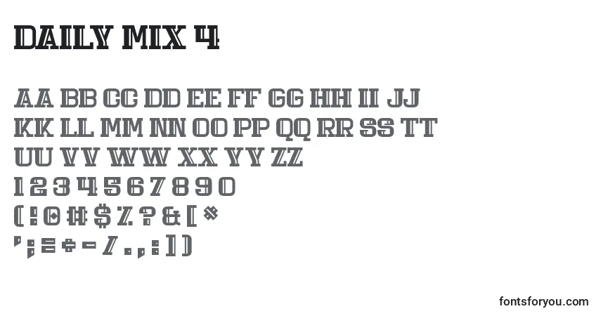 Schriftart Daily Mix 4 – Alphabet, Zahlen, spezielle Symbole