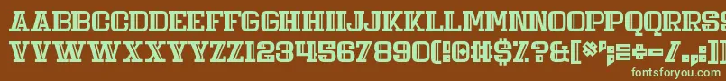 フォントDaily Mix 4 – 緑色の文字が茶色の背景にあります。