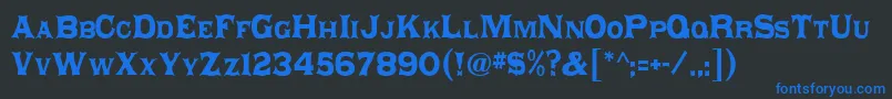 Daisy Regular Font – Blue Fonts on Black Background