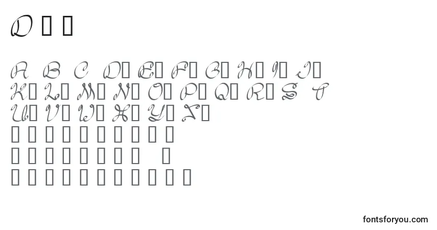 Schriftart Daisy (124428) – Alphabet, Zahlen, spezielle Symbole